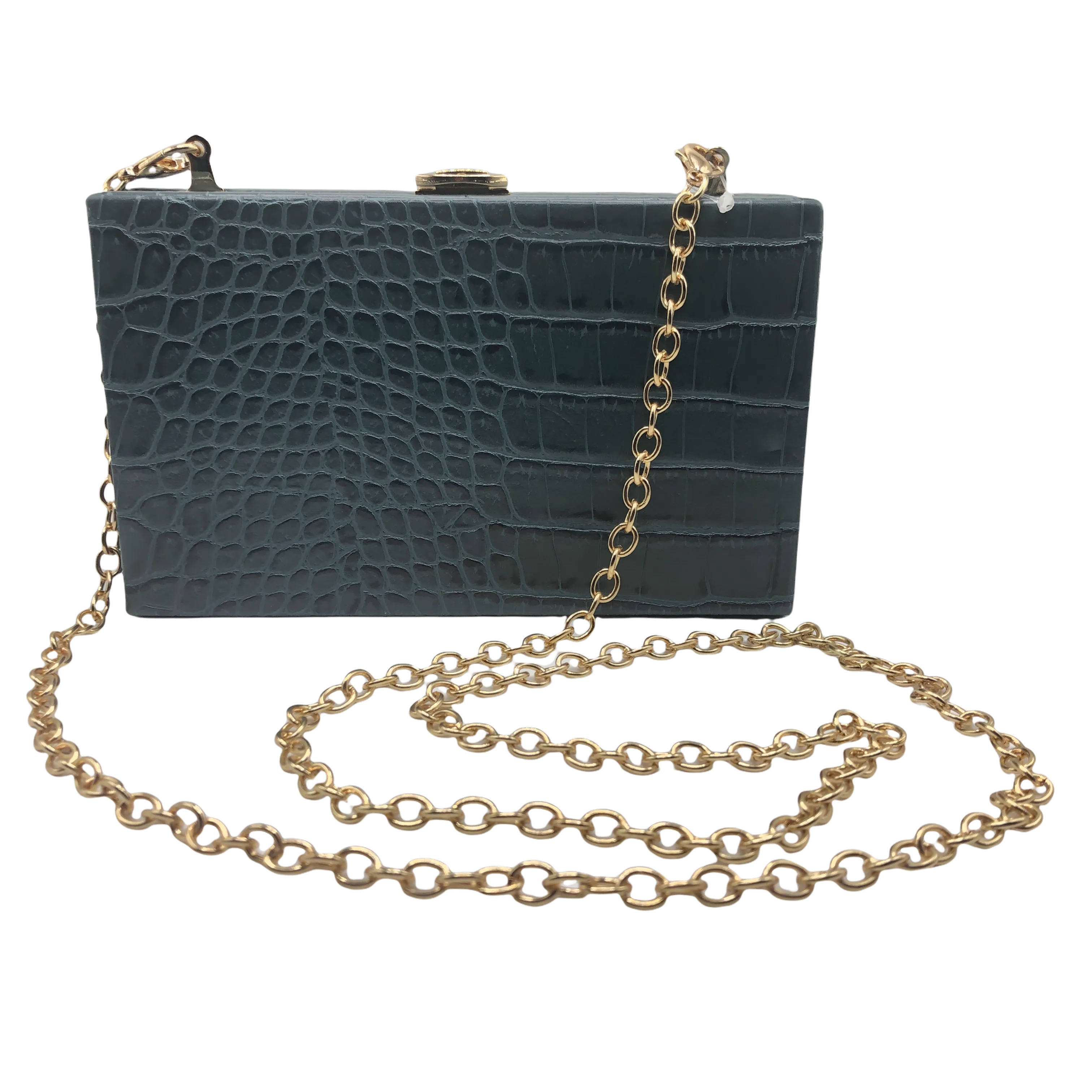 a new day Green Crocodile Buckle Closure Mini Clutch Crossbody Handbag