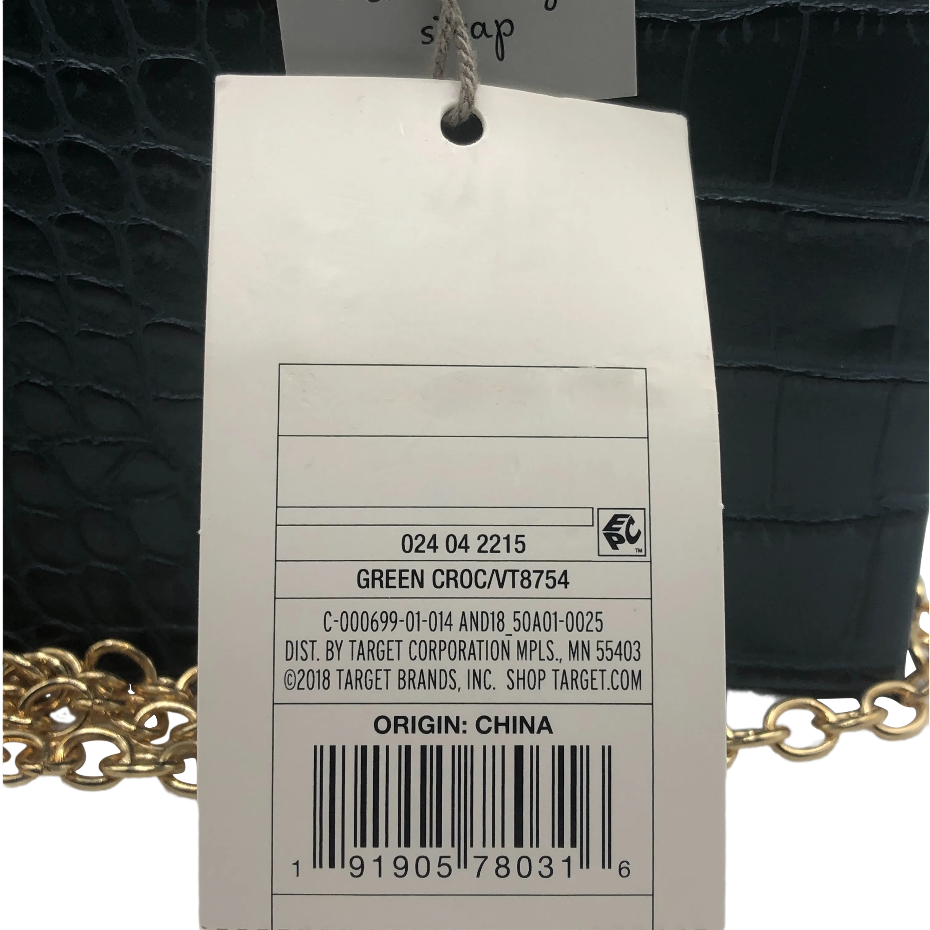 a new day Green Crocodile Buckle Closure Mini Clutch Crossbody Handbag