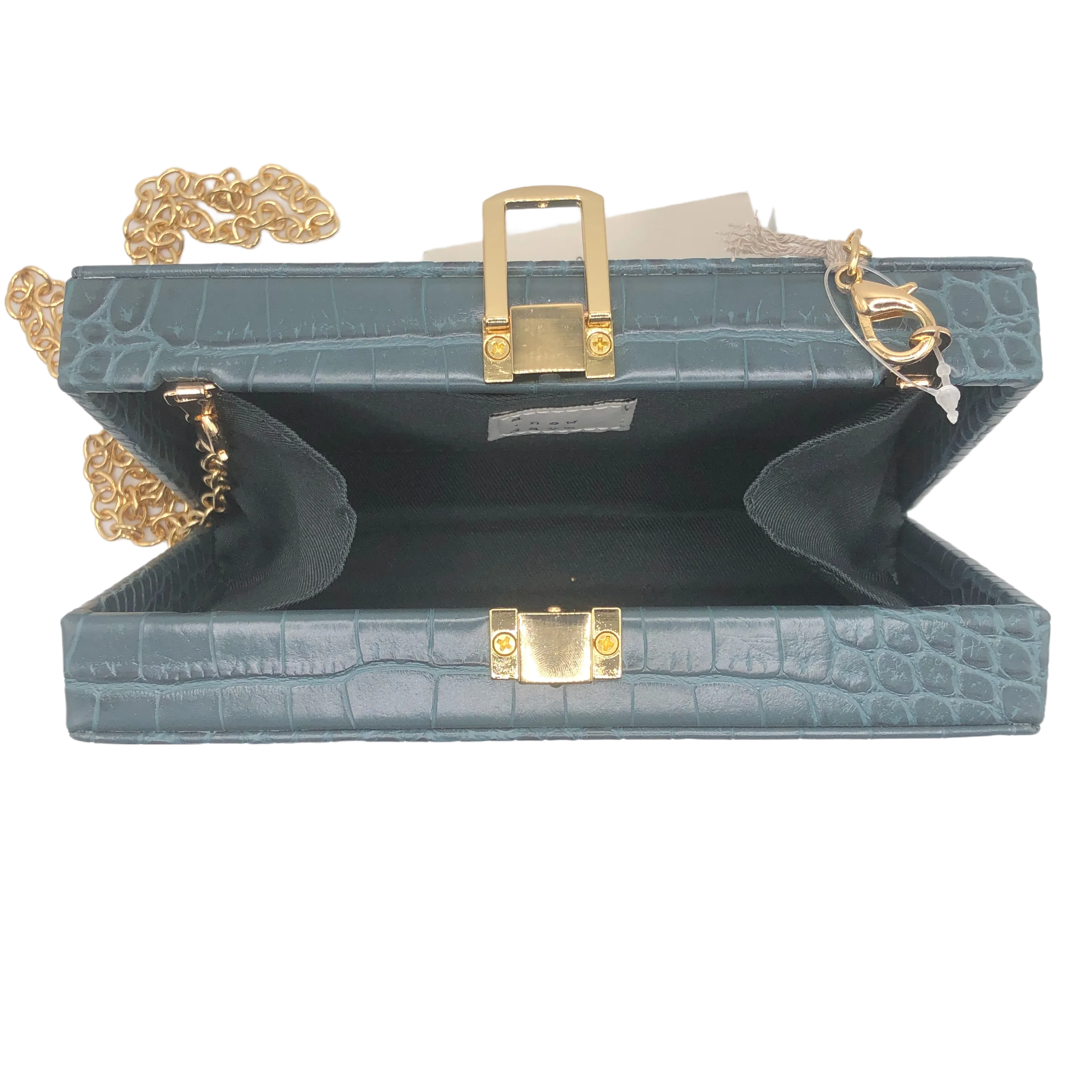a new day Green Crocodile Buckle Closure Mini Clutch Crossbody Handbag
