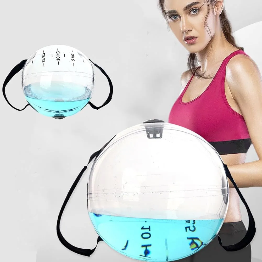 Aqua Bags for Workout, Heavy Bag Aqua Ball, Adjustable Water Training Bag with Handle, Weighted Inflatable Water Fitness Ball Core, Effective Muscle Training Device for Strength and Stability at Home