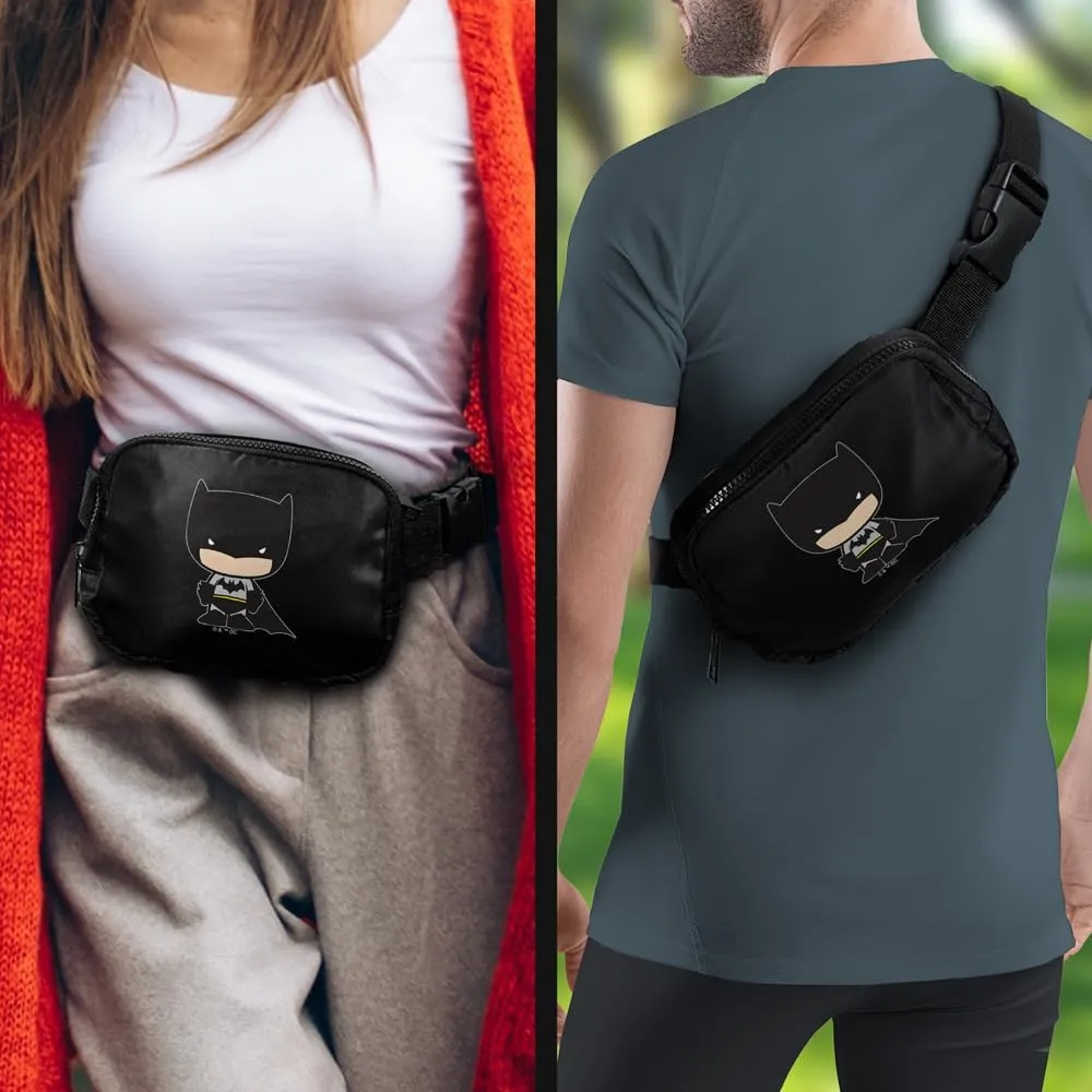 Batman Cute Chibi Character Belt Bag, Crossbody Fanny Pack for Women and Men, Adjustable