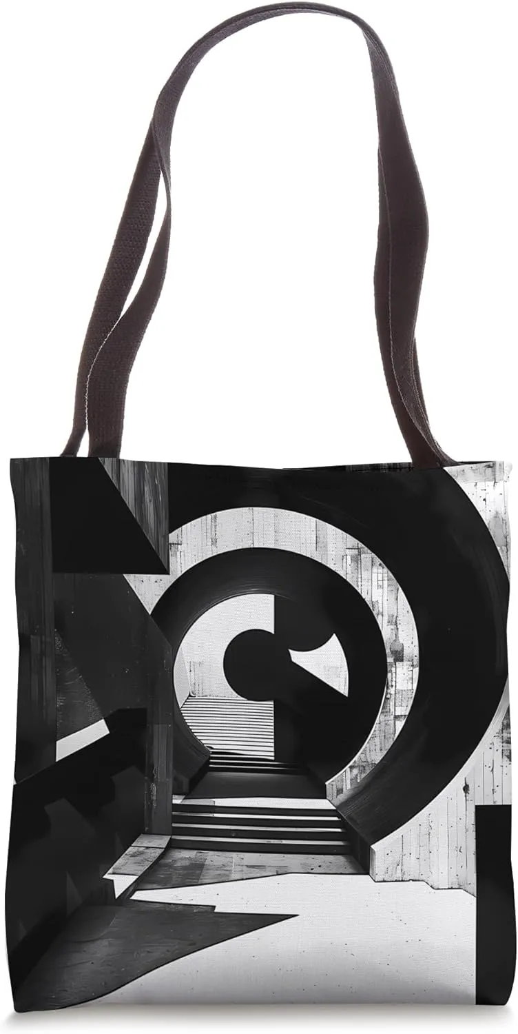 Black & White Aesthetic Decor - Minimalist Monochrome Tote Bag