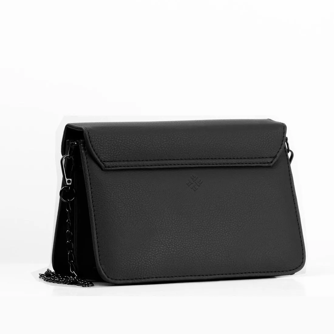 Black Mini Embossed Chain Bag Triangles