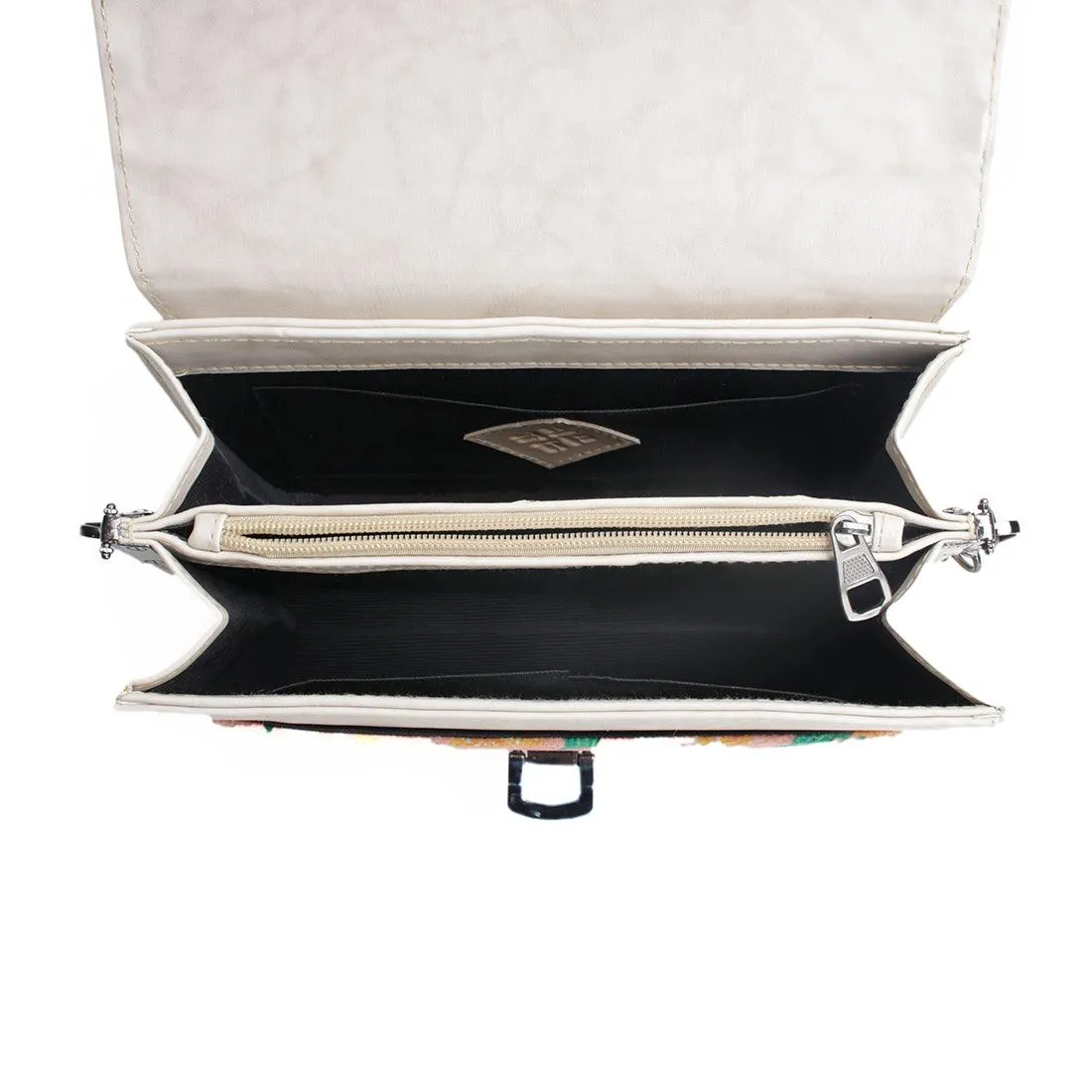 Black Mini Embossed Chain Bag Triangles