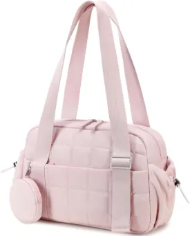 CAMTOP Mini Gym Bag for Women, Small Gym Tote Bag Puffy Quilted Sports Duffel Bag with Wet Compartment and Coin Wallet Duffel Bags Dance Yoga Workout Bag