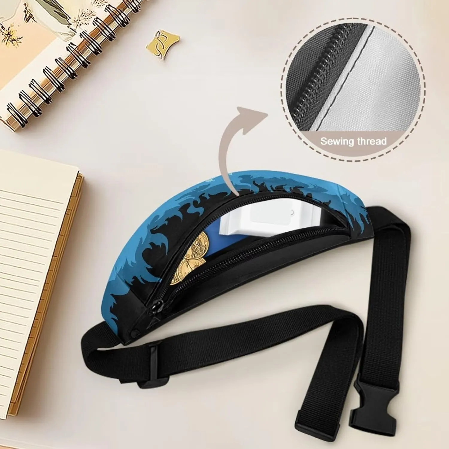 Cartoon Fire Fanny Pack for Teen Boys Crossbody Cow Crossbody Bag for Kids Small Waist Bag Belt Bag with Smooth Zipper Trendy Sling Bag for Running Walking Party Hiking Travel
