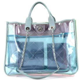 CHANEL Coco Splash Shopping Tote Quilted PVC With Lambskin Medium