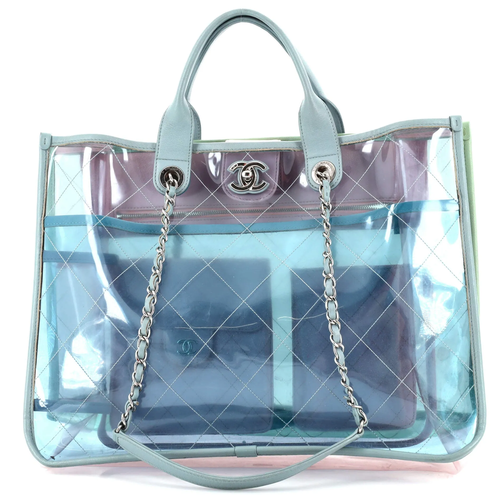 CHANEL Coco Splash Shopping Tote Quilted PVC With Lambskin Medium