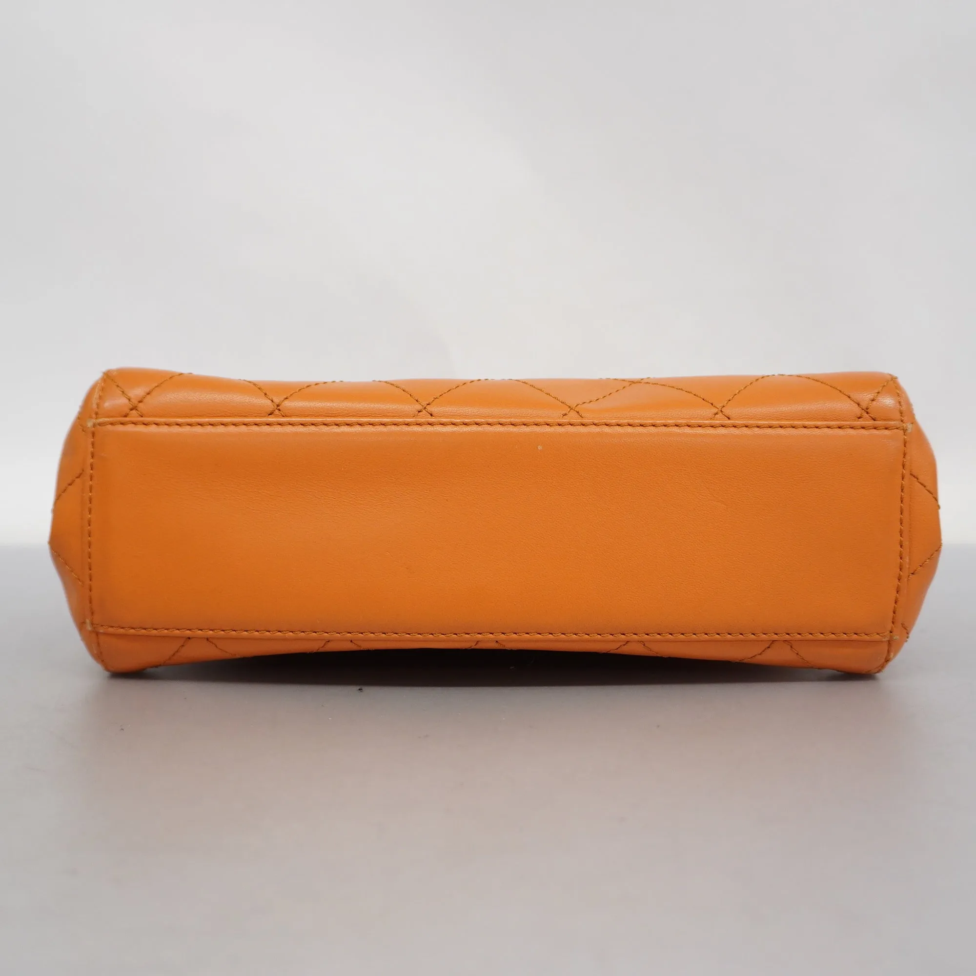 Chanel  Matelasse Women's Leather HandBag Orange