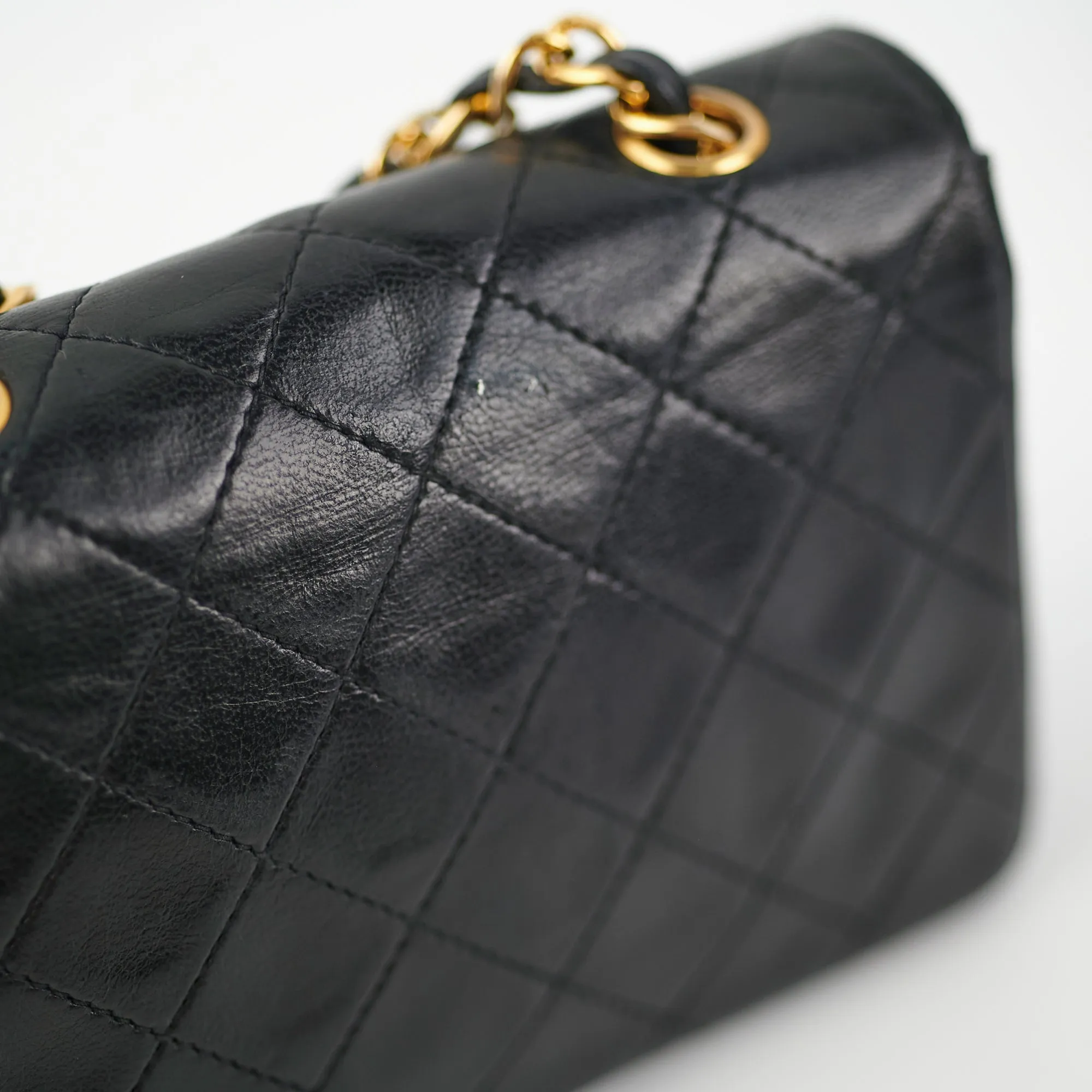 Chanel Mini Vintage Lambskin Black Flap Bag