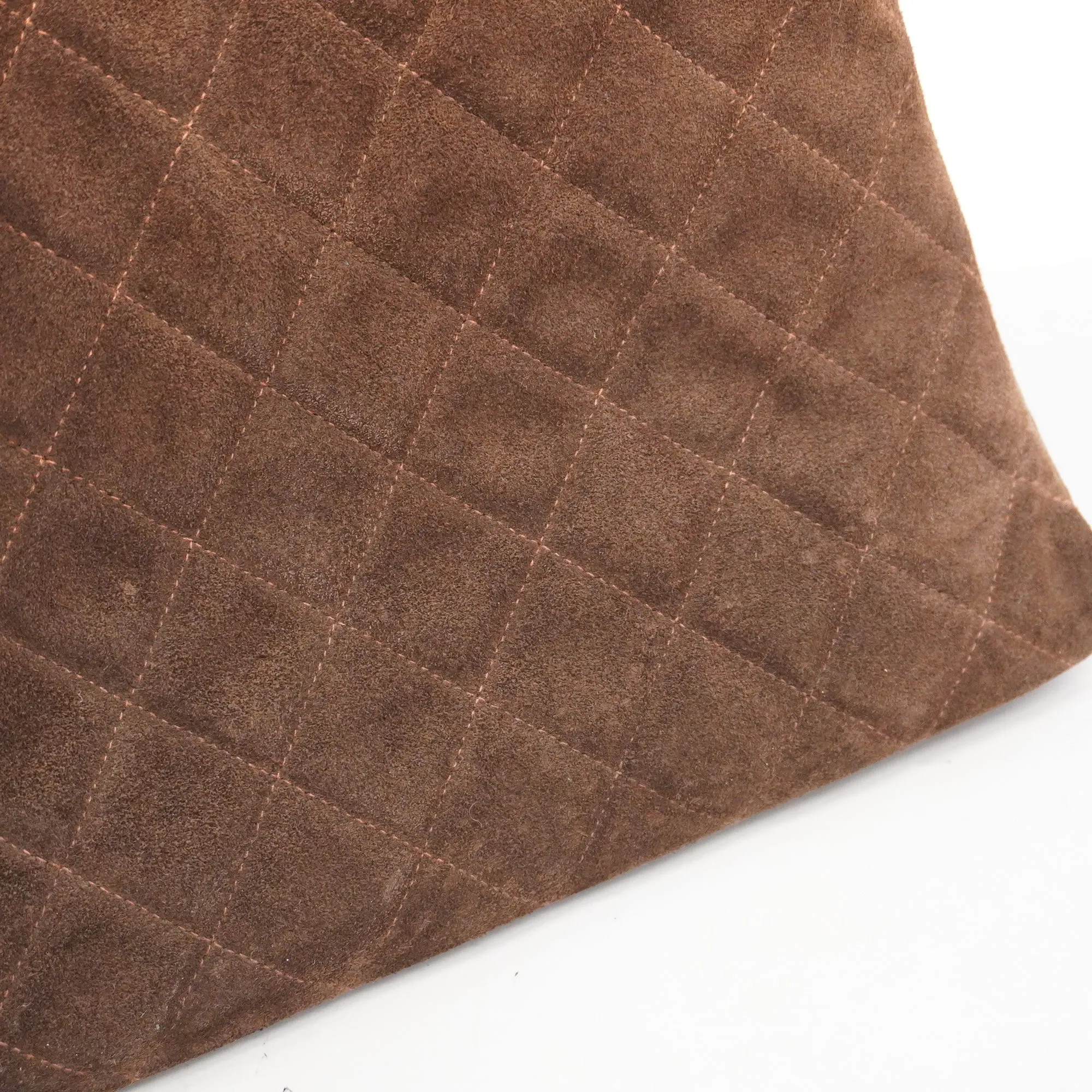 CHANELAuth  Matelasse Women's Suede Shoulder Bag Brown