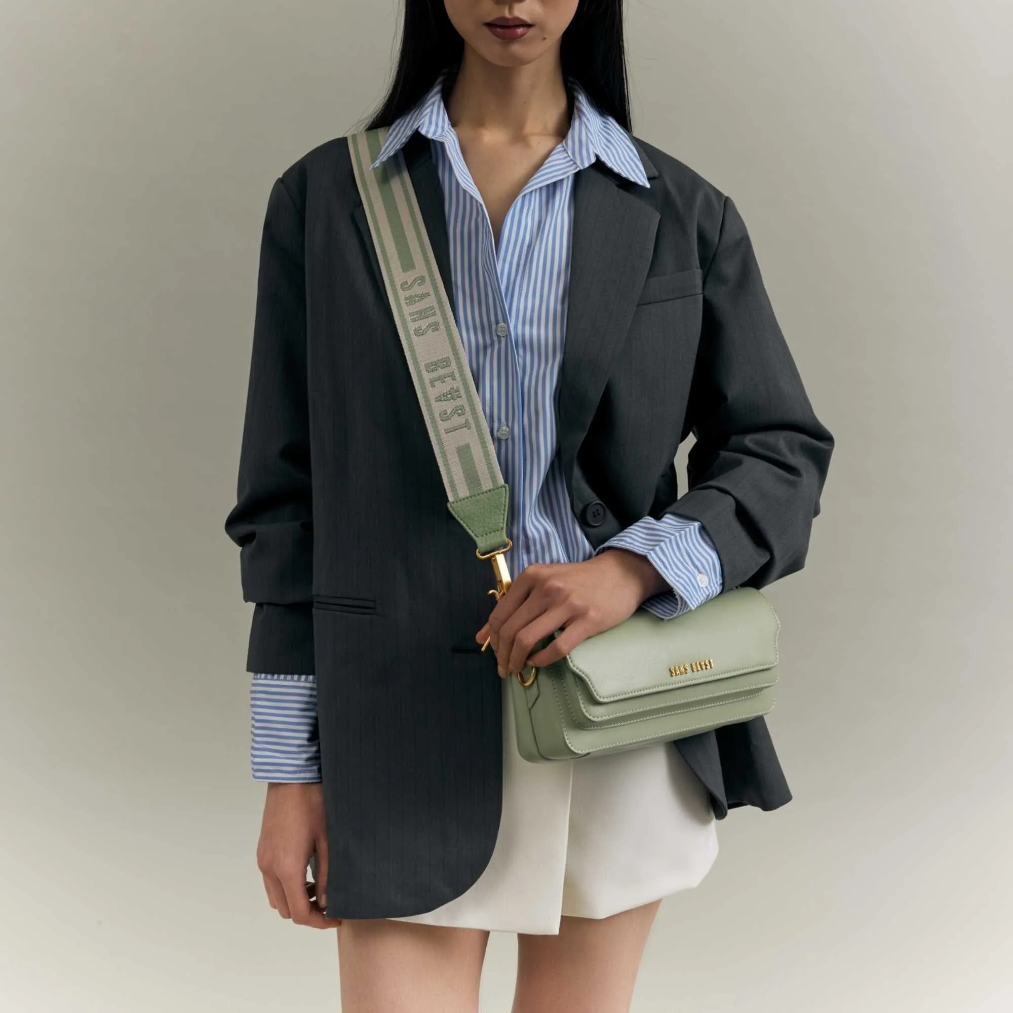 Corridor Bag Strap - Sage   Vanilla