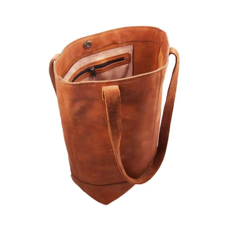 Crystal Tote Leather Bag, Medium