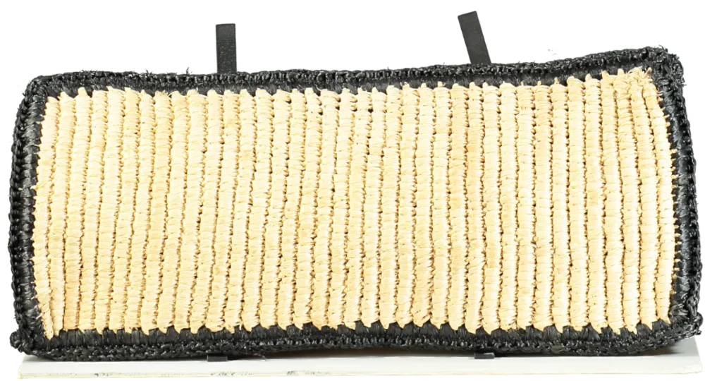 Demellier Black and Natural Straw Capri Tote Bag