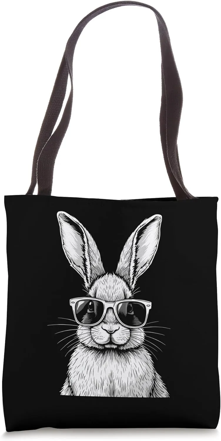 Easter Monochrome Rabbit Tote Bag