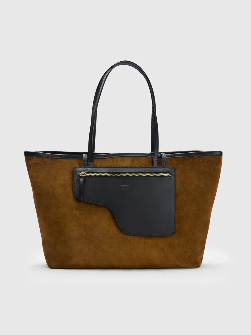 Eraclea Cannella/Black Suede/Leather Large tote bag