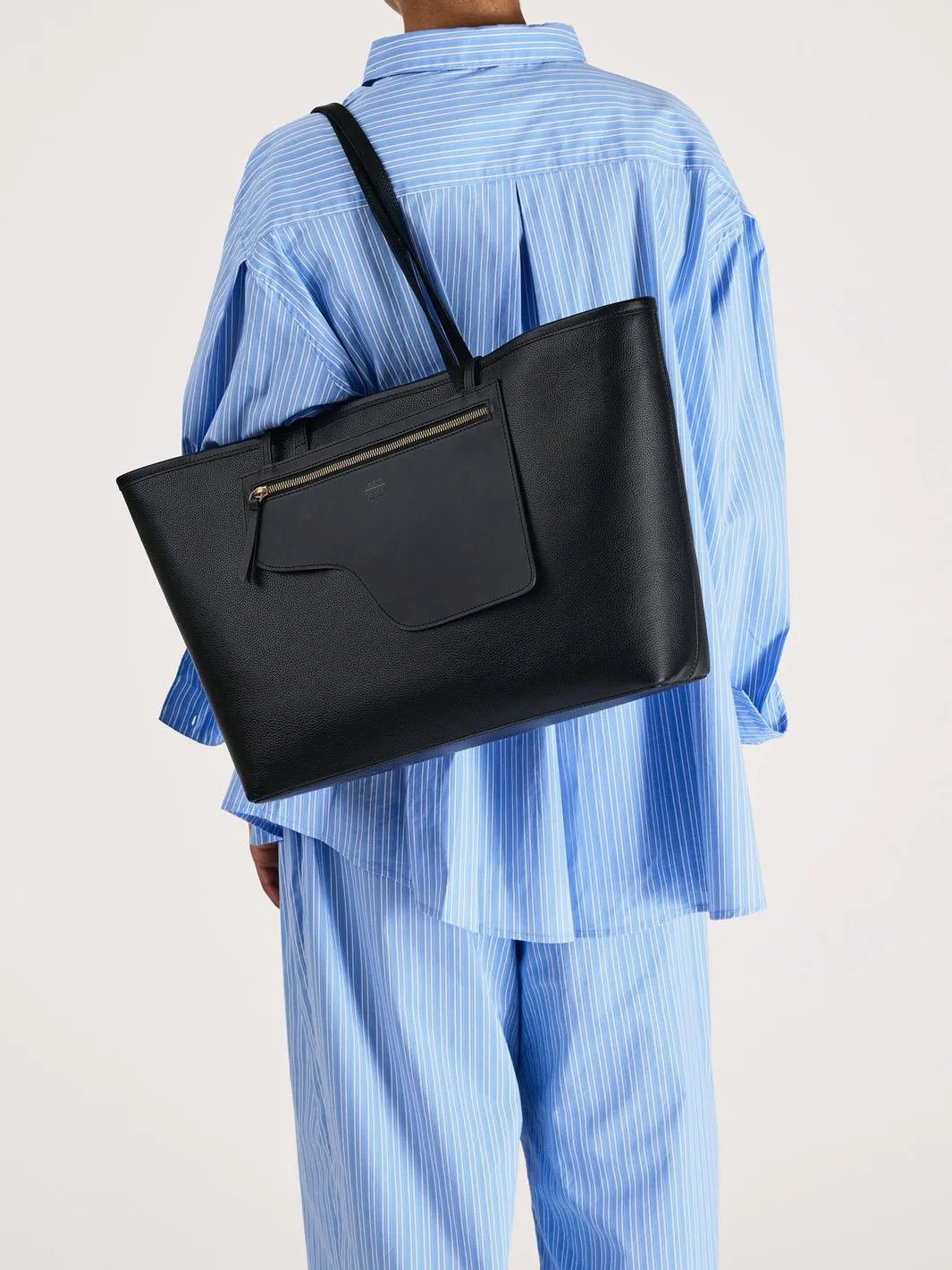 Eraclea Cannella/Black Suede/Leather Large tote bag