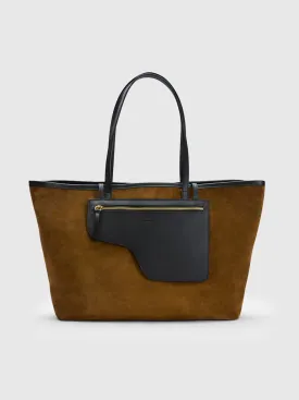 Eraclea Cannella/Black Suede/Leather Large tote bag
