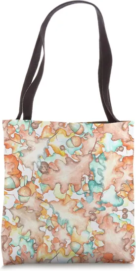 Fall Colors Autumn Colorful Acorns and Leaves Patterns Tote Bag