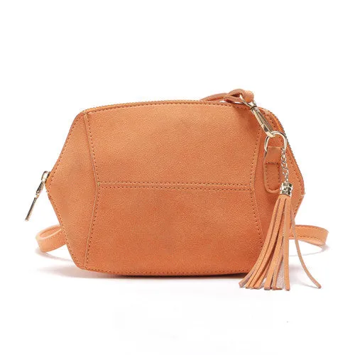 Fringe Crossbody Suede Clutch Bag