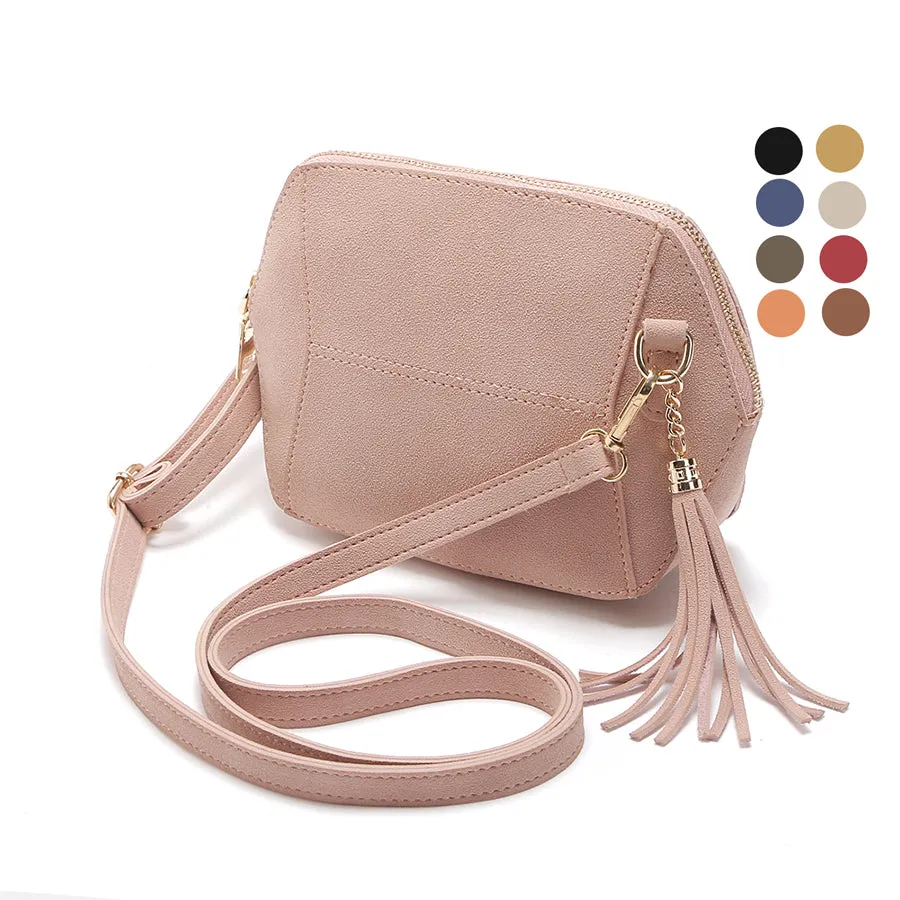 Fringe Crossbody Suede Clutch Bag