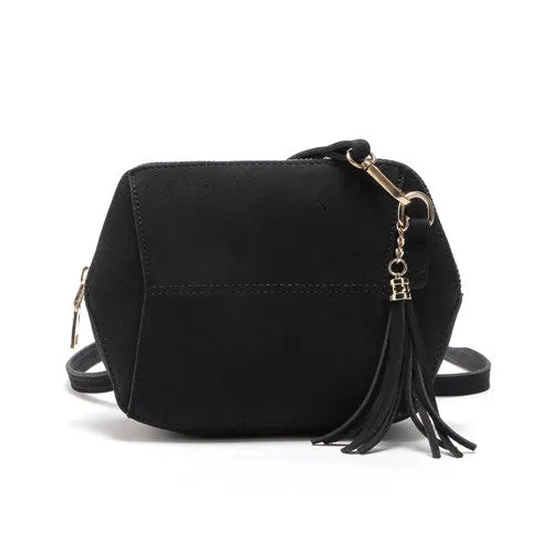 Fringe Crossbody Suede Clutch Bag
