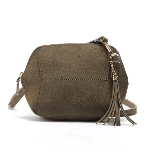 Fringe Crossbody Suede Clutch Bag
