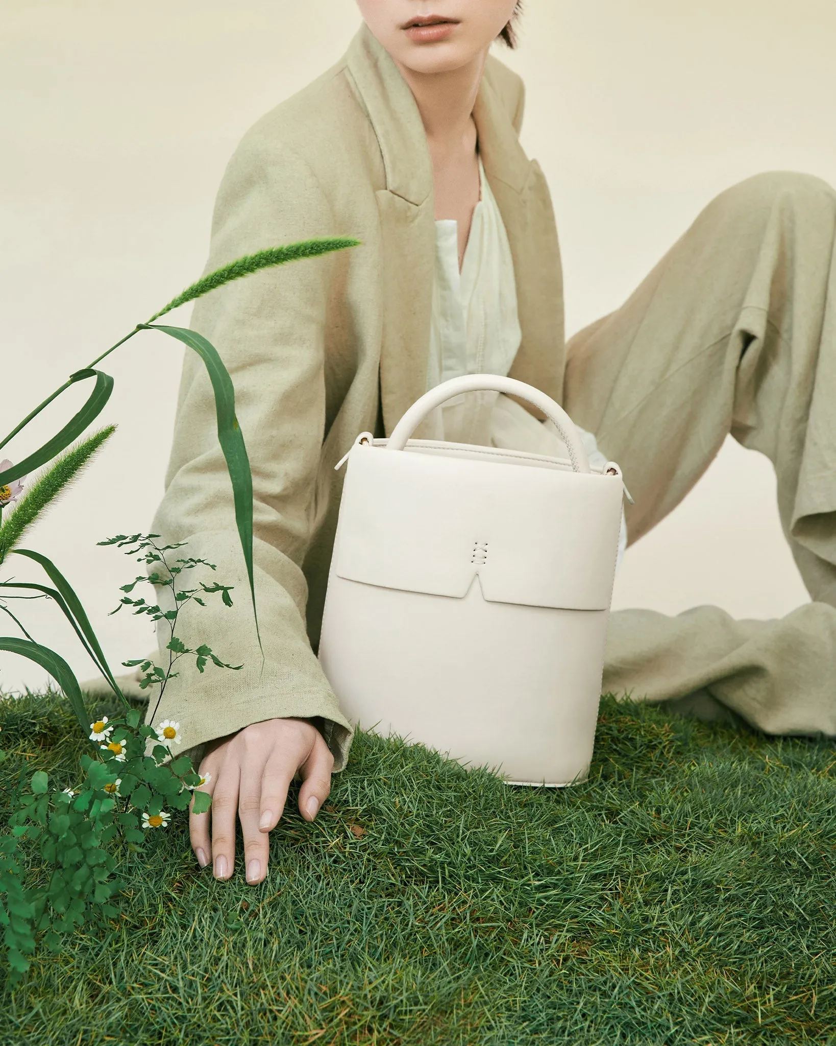 Gaia Bucket Bag - CARAMEL & OAT