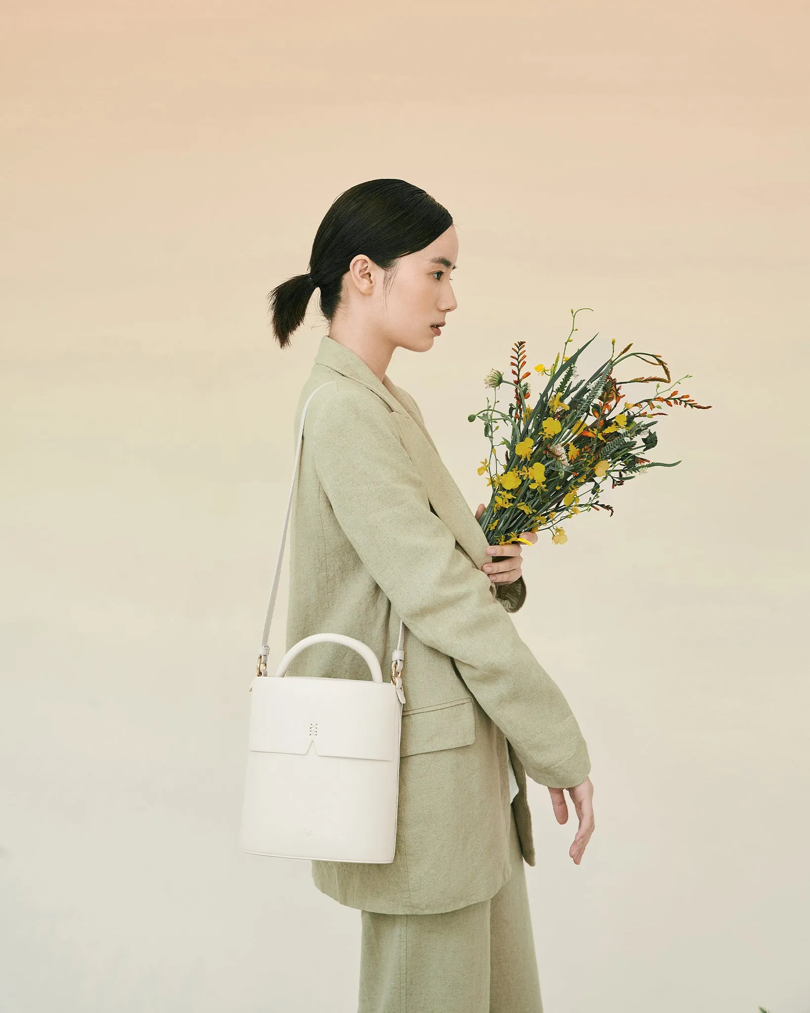 Gaia Bucket Bag - CARAMEL & OAT
