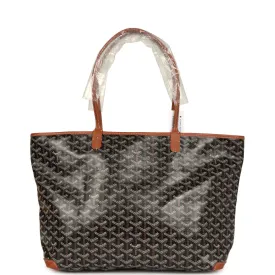 Goyard Goyardine Black and Brown Artois MM Palladium Hardware
