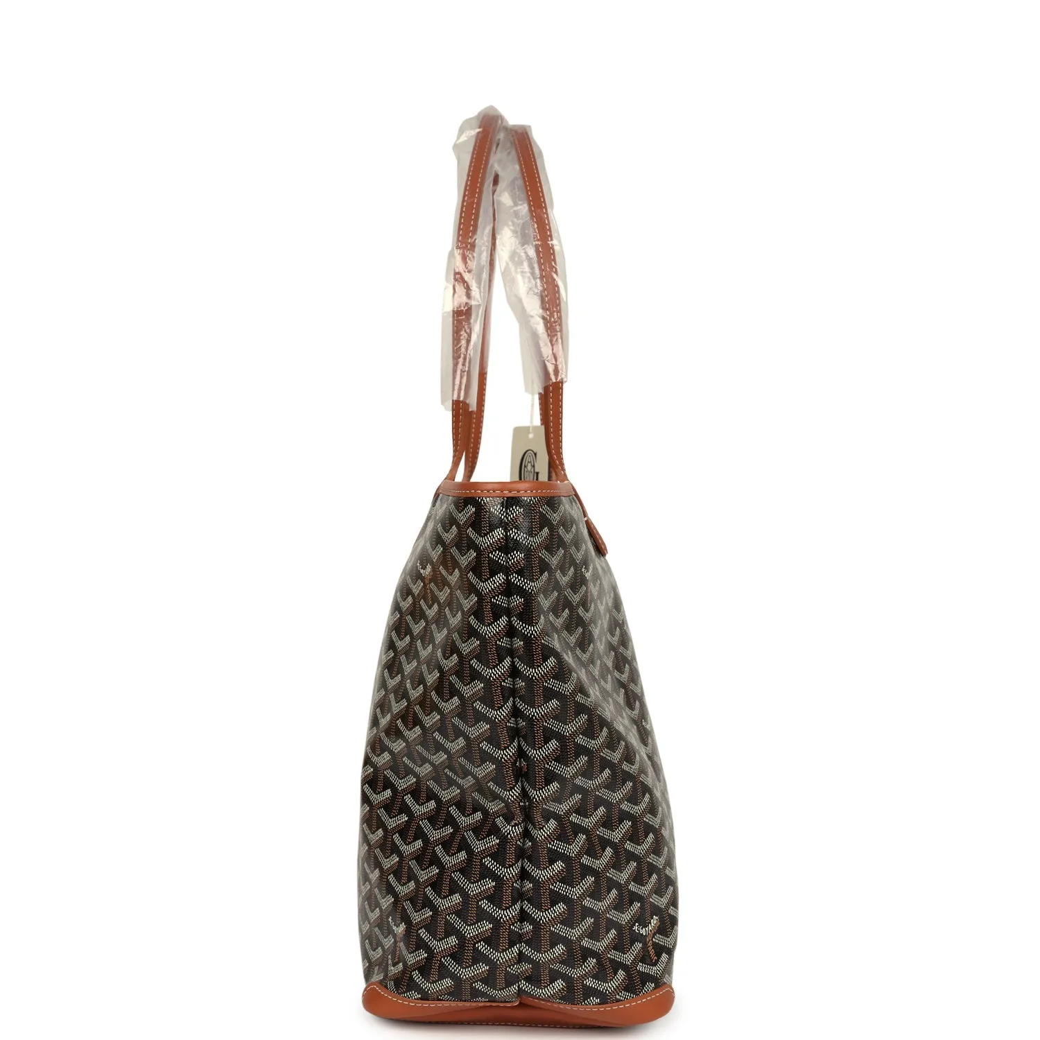 Goyard Goyardine Black and Brown Artois MM Palladium Hardware