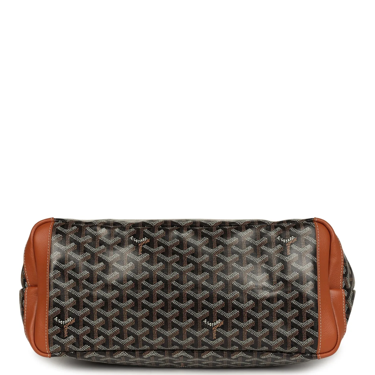 Goyard Goyardine Black and Brown Artois MM Palladium Hardware