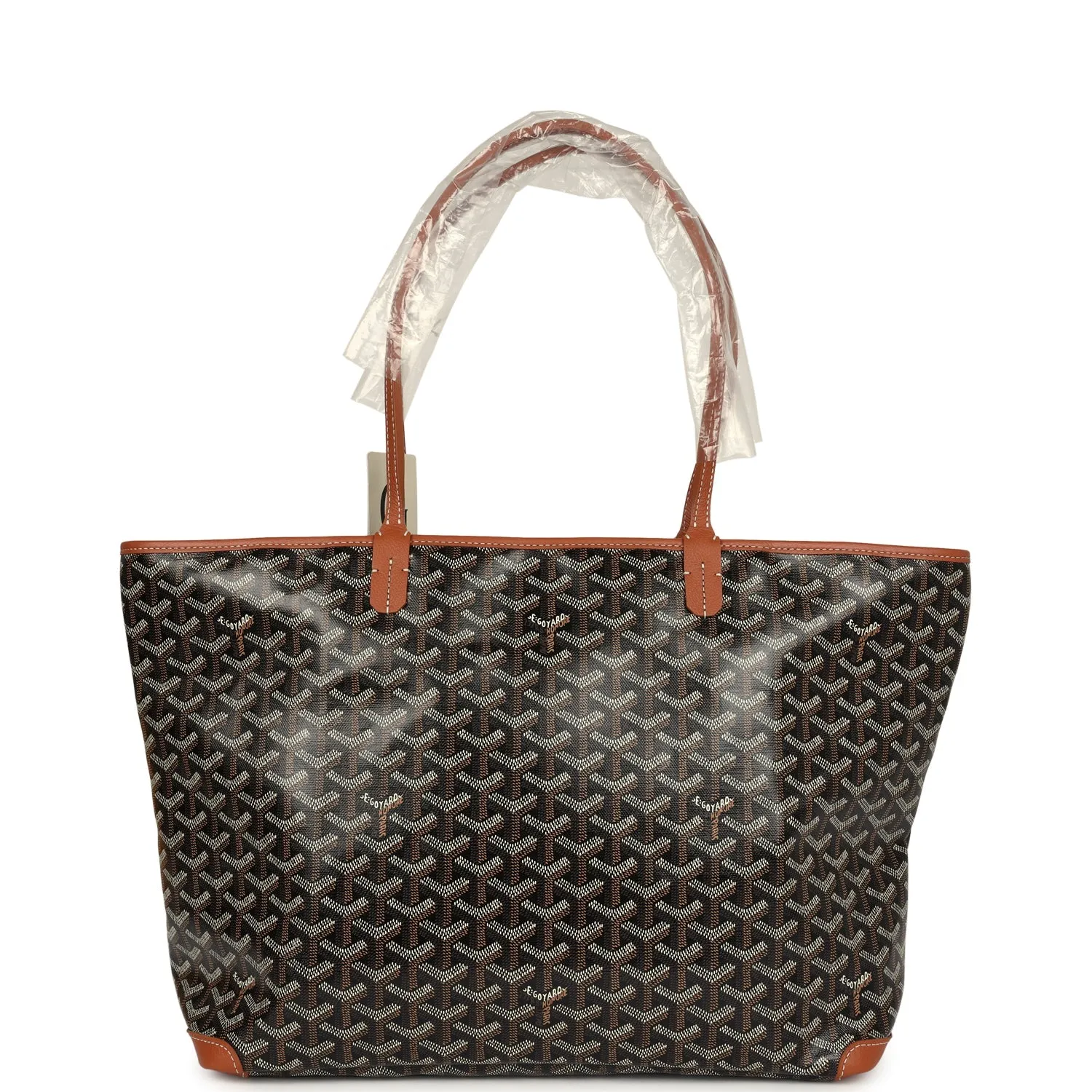 Goyard Goyardine Black and Brown Artois MM Palladium Hardware