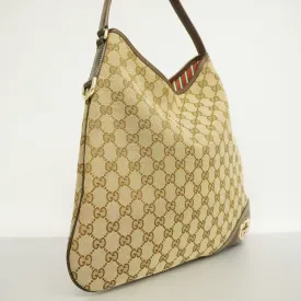 GUCCI  GG Canvas 169947 Women's GG Canvas,Leather Tote Bag Beige