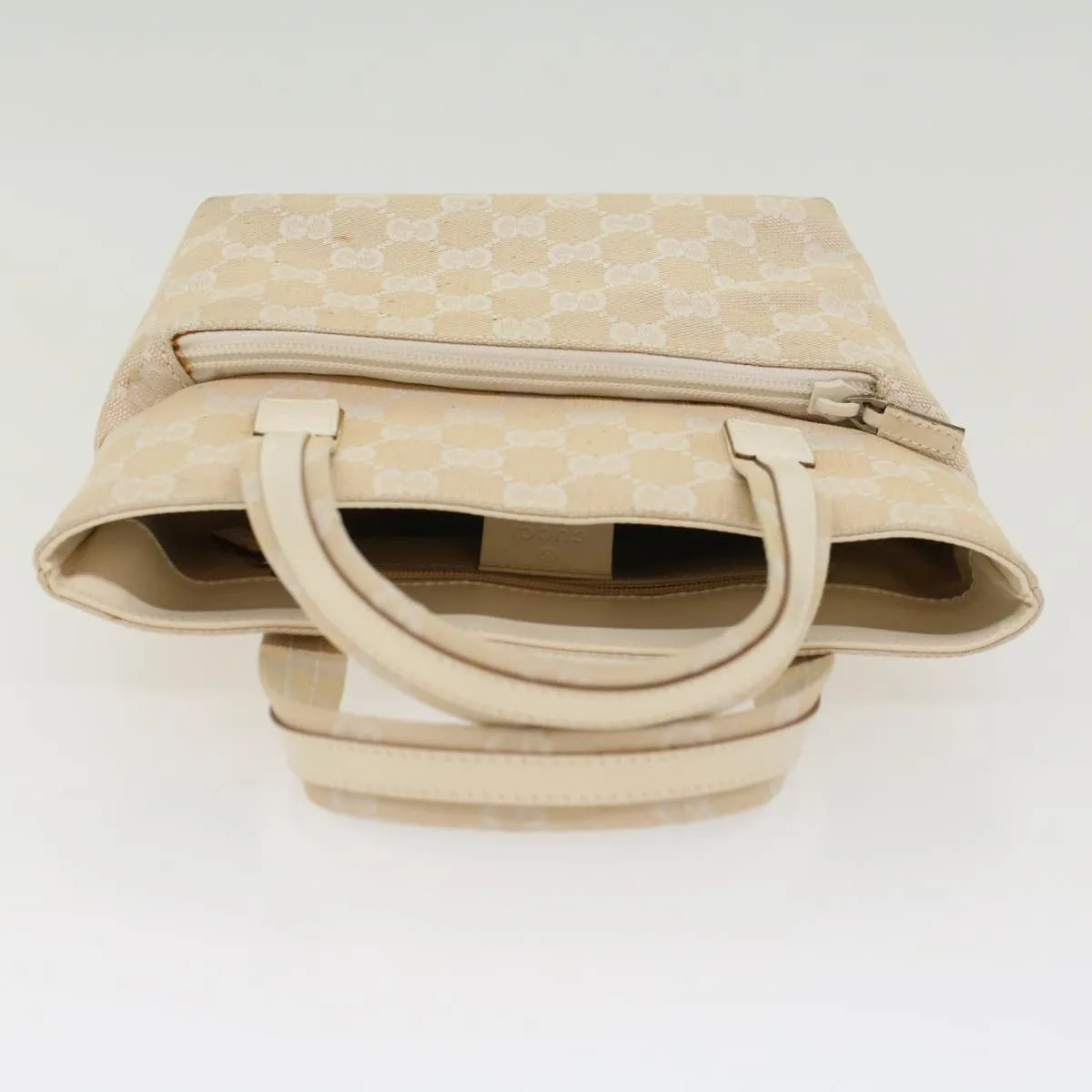 GUCCI GG Canvas Hand Bag Canvas Beige  45852