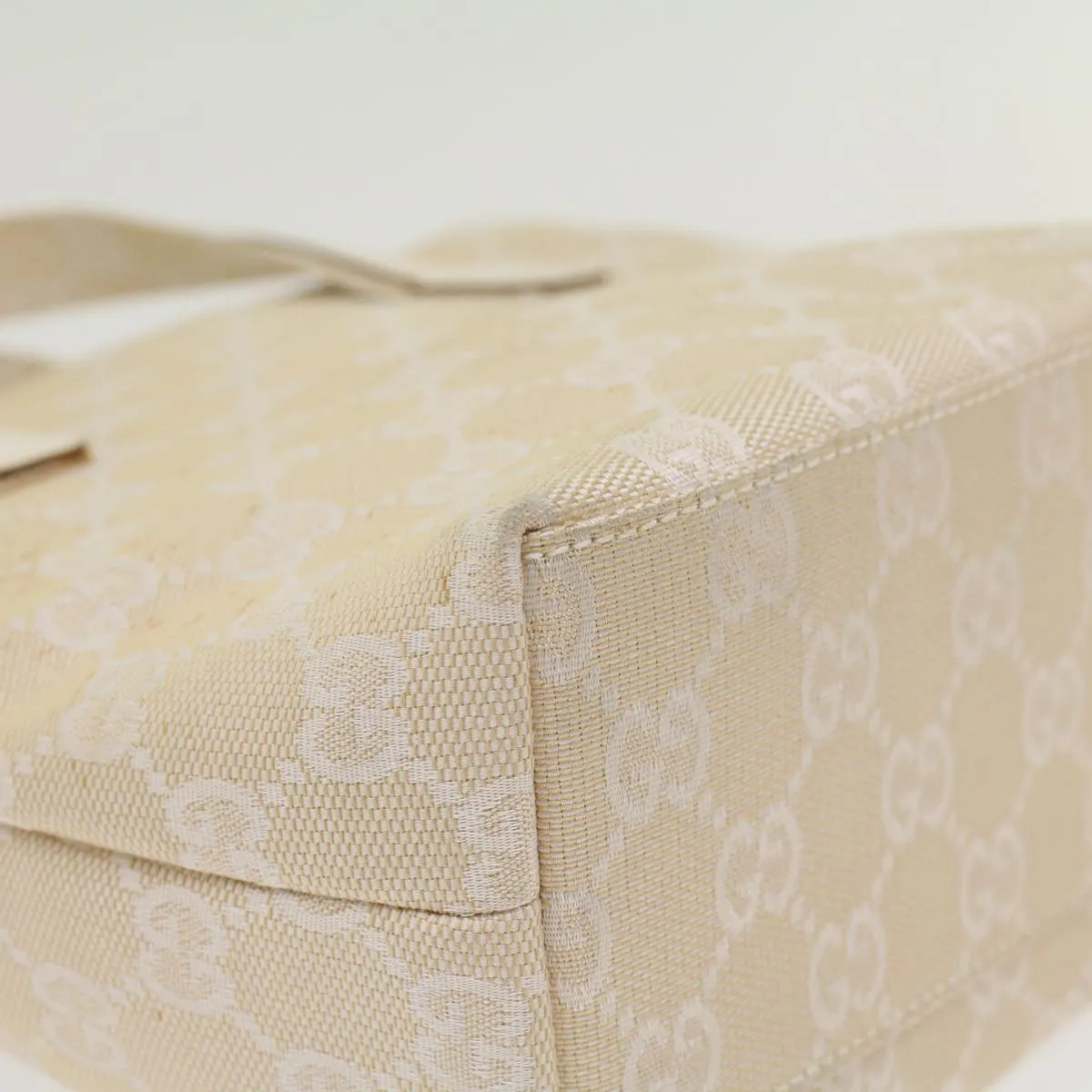 GUCCI GG Canvas Hand Bag Canvas Beige  45852