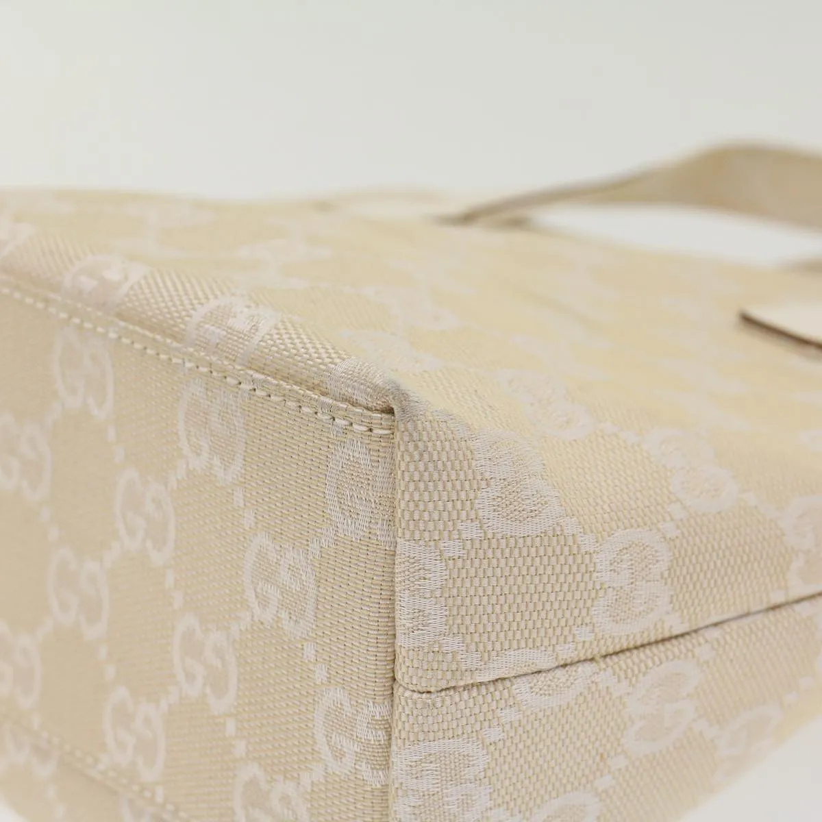 GUCCI GG Canvas Hand Bag Canvas Beige  45852