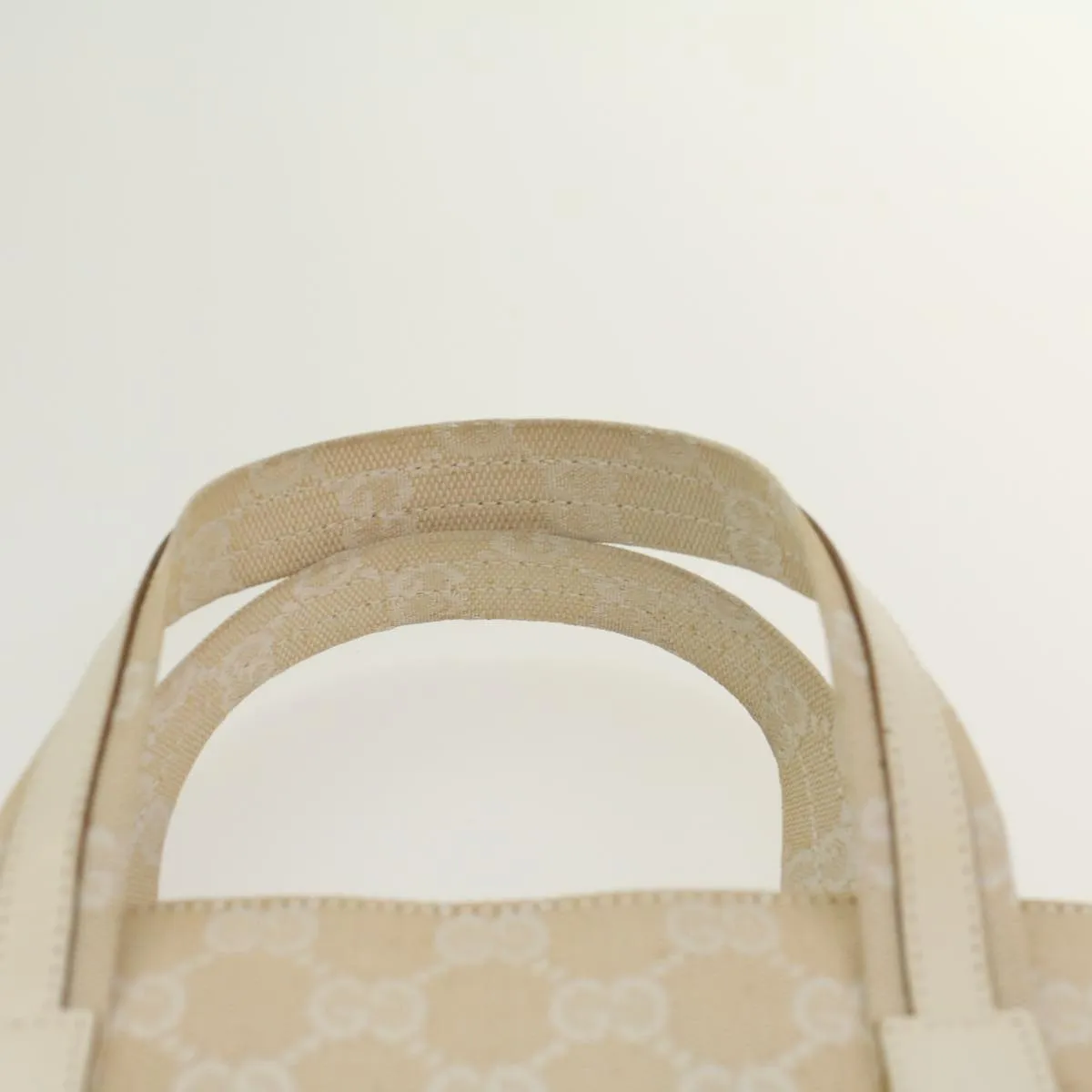 GUCCI GG Canvas Hand Bag Canvas Beige  45852
