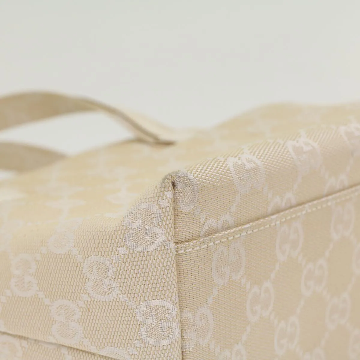 GUCCI GG Canvas Hand Bag Canvas Beige  45852