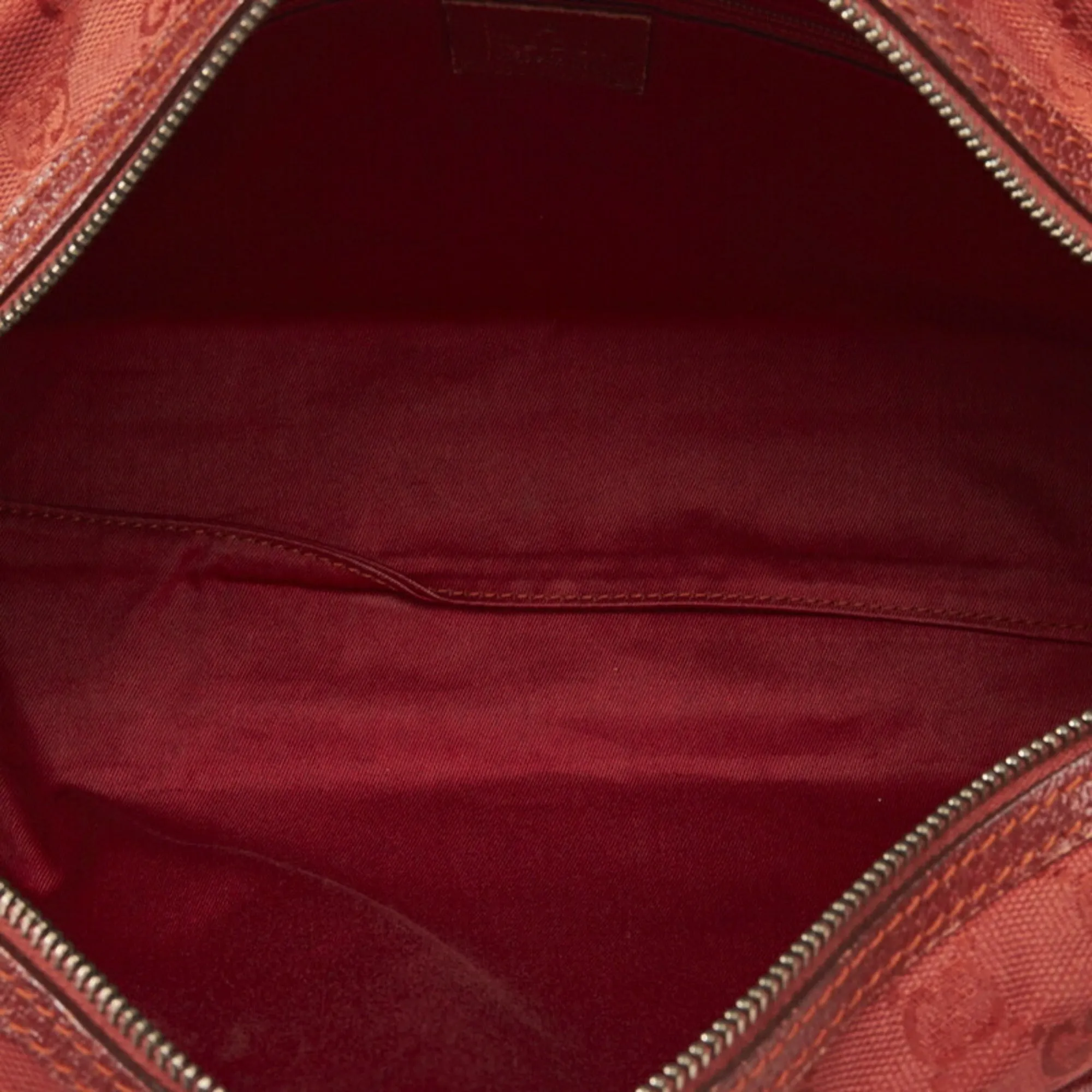 GUCCI GG Canvas Handbag Boston Bag 113009 Red Leather Women's