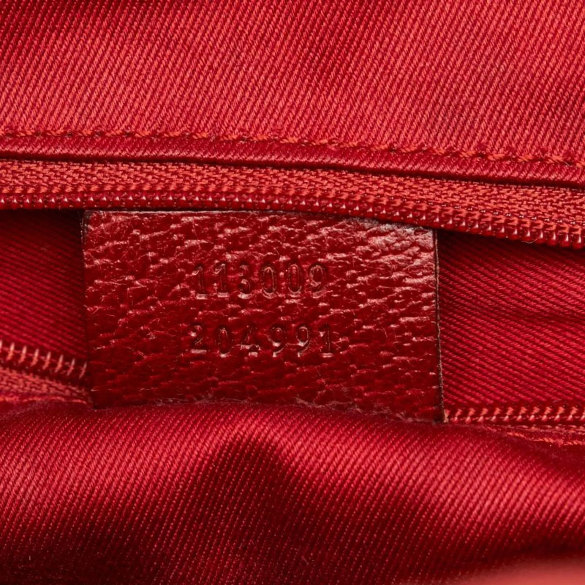 GUCCI GG Canvas Handbag Boston Bag 113009 Red Leather Women's