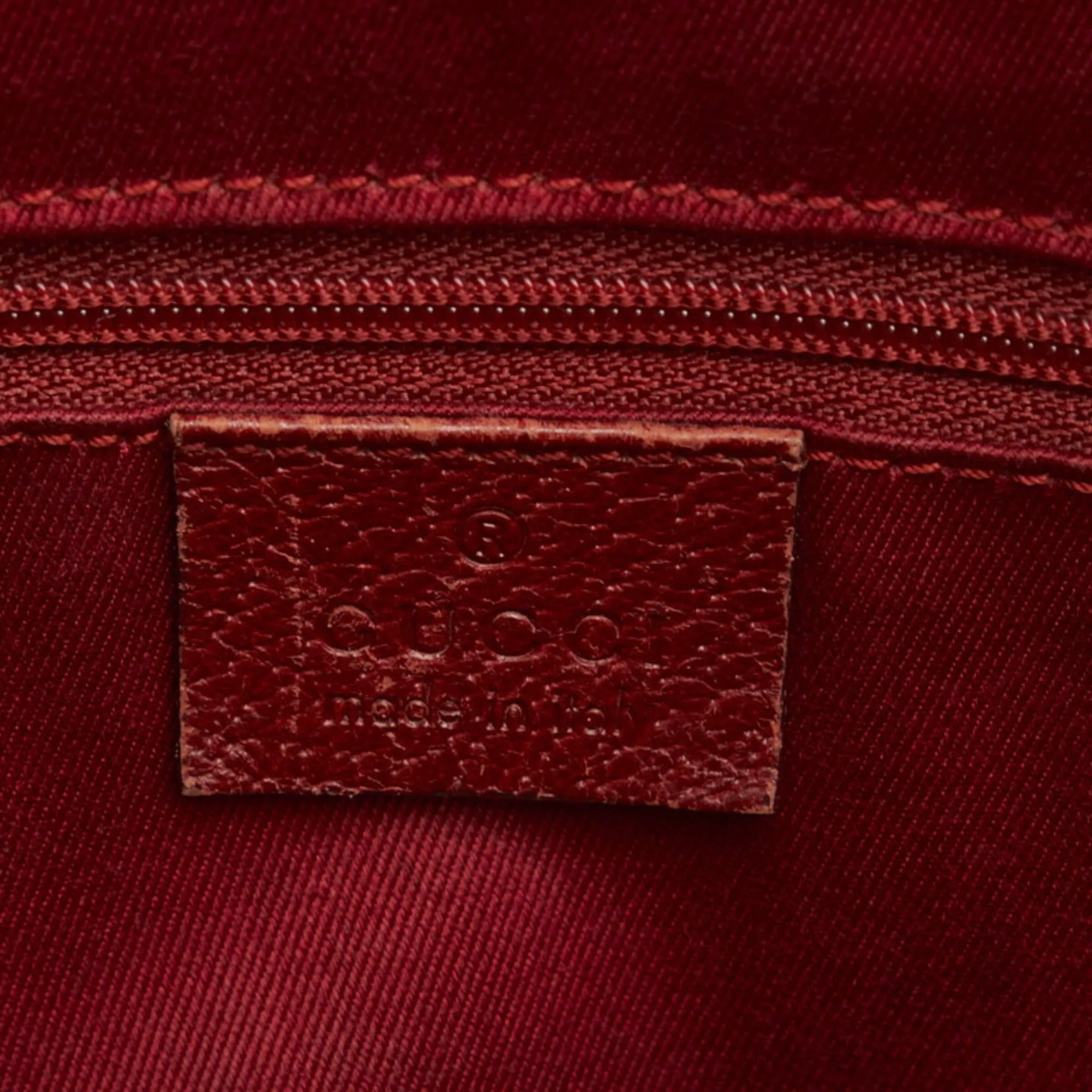 GUCCI GG Canvas Handbag Boston Bag 113009 Red Leather Women's