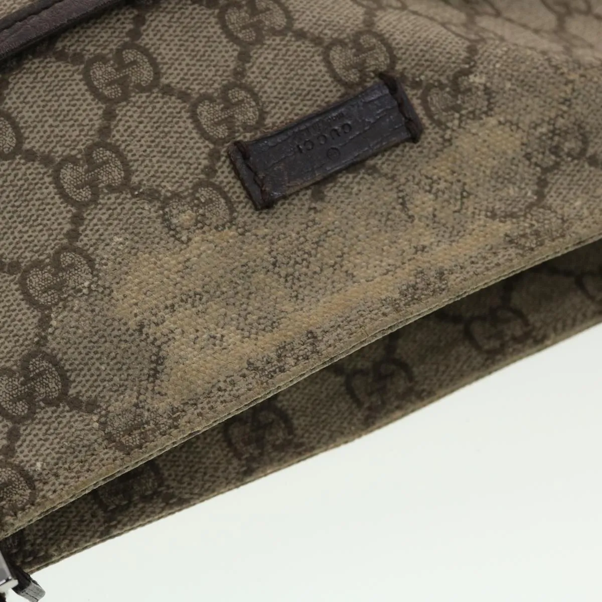 GUCCI GG Canvas Shoulder Bag PVC Leather Beige 141626  ti1052