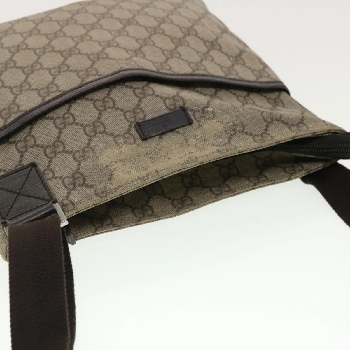 GUCCI GG Canvas Shoulder Bag PVC Leather Beige 141626  ti1052