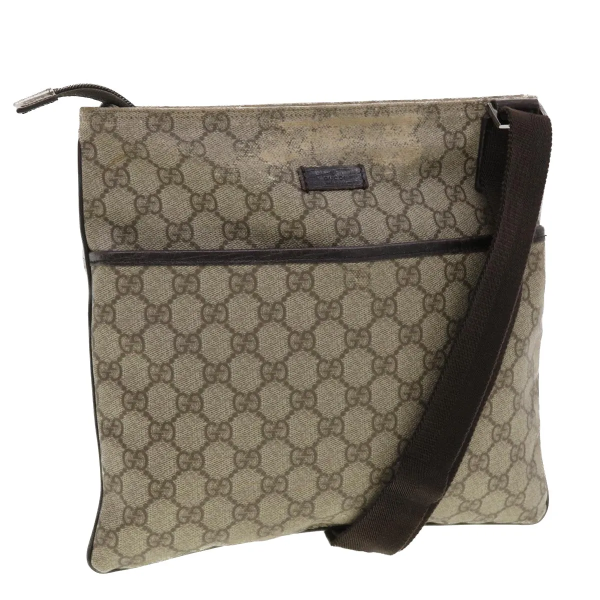 GUCCI GG Canvas Shoulder Bag PVC Leather Beige 141626  ti1052