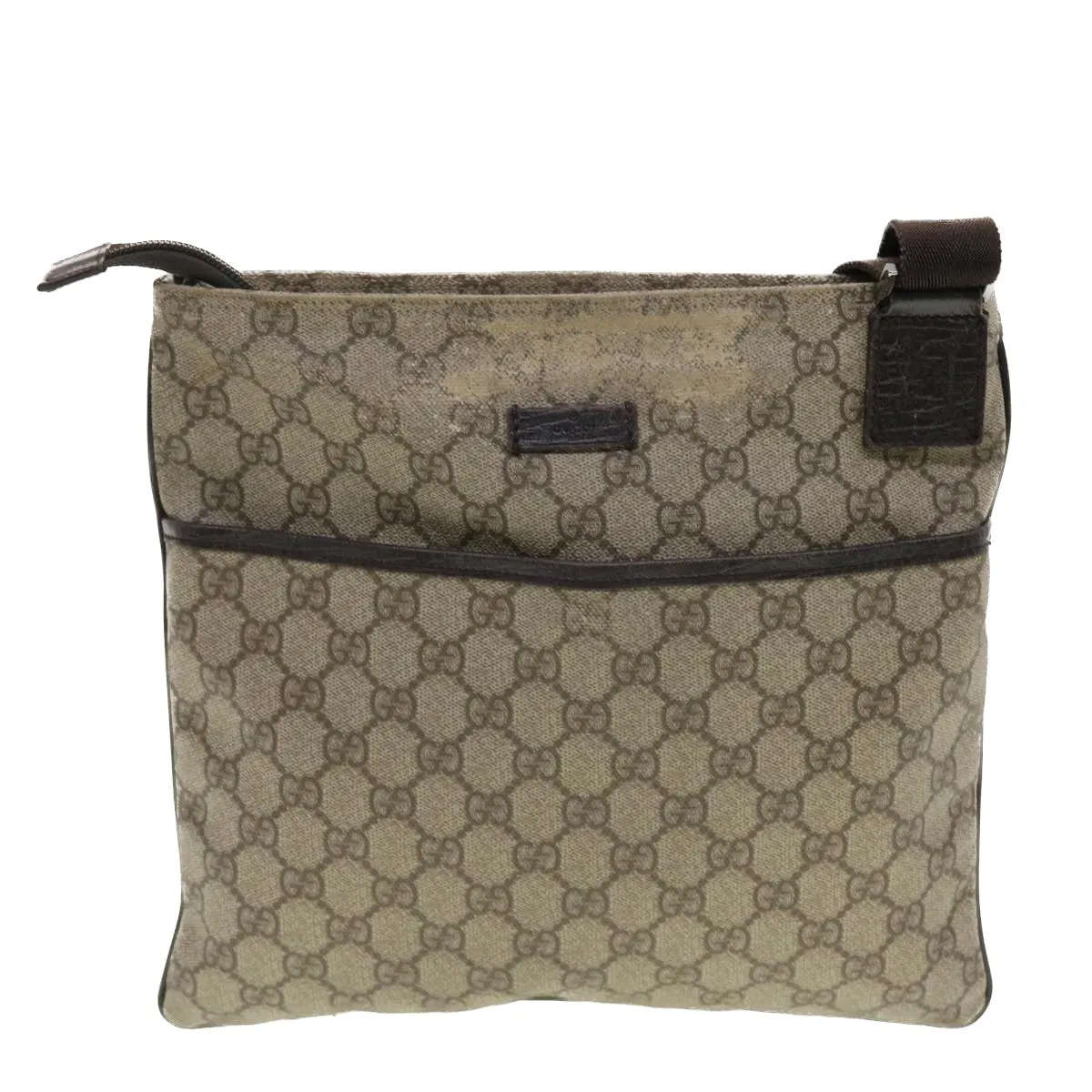 GUCCI GG Canvas Shoulder Bag PVC Leather Beige 141626  ti1052