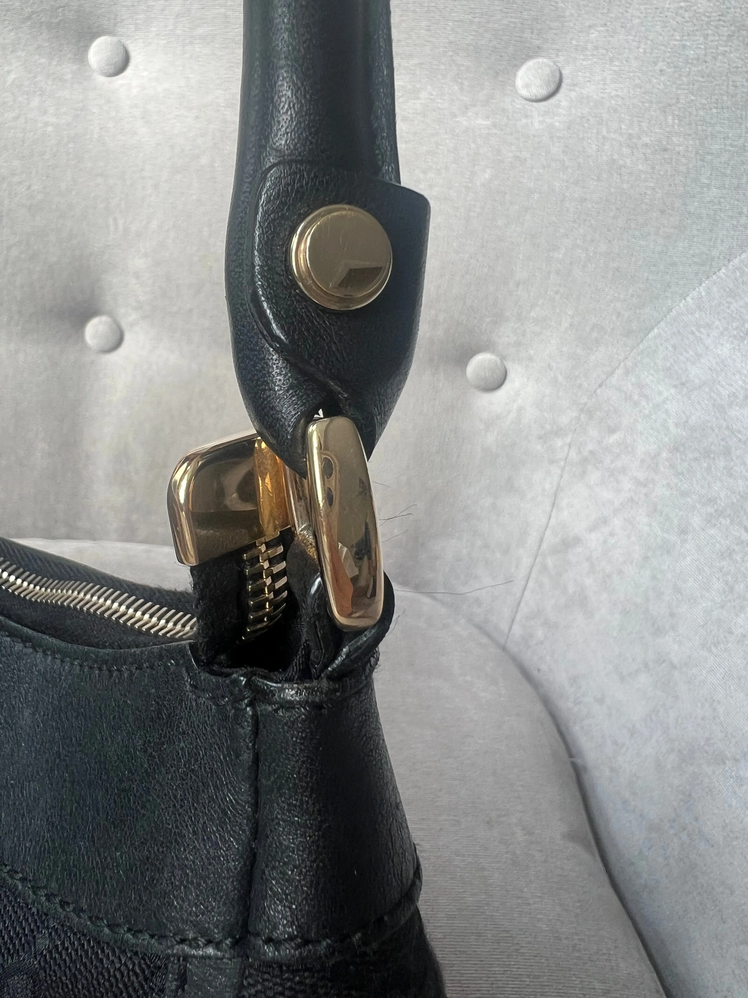 Gucci GG Canvas Small Black Abbey D Ring Hobo