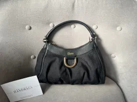 Gucci GG Canvas Small Black Abbey D Ring Hobo