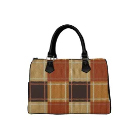 Handbags, Brown Checker Boston Style Top-Handle Bag