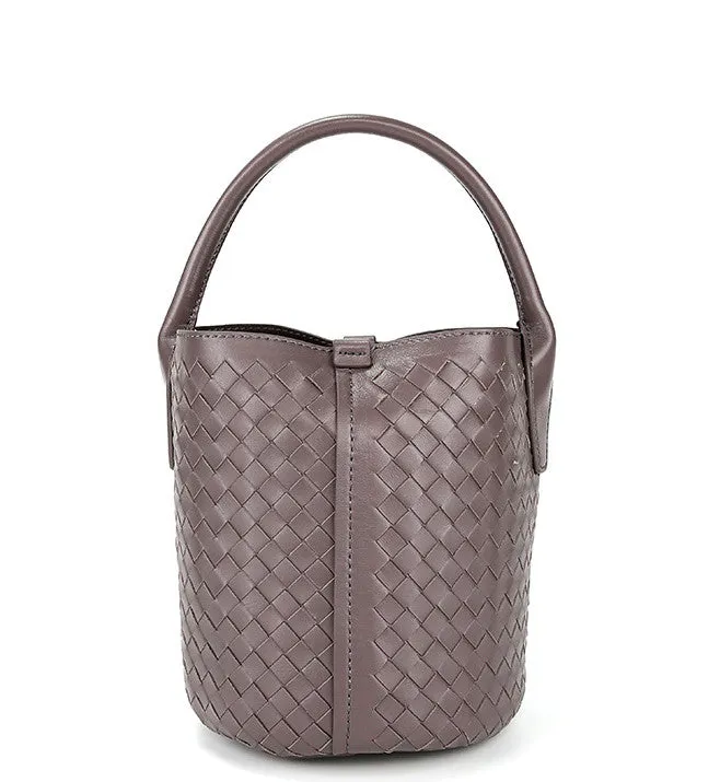 Handwoven Lambskin Bucket Bag
